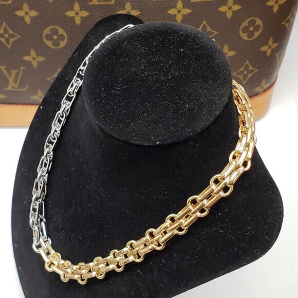 2 Tone Gold and Silver Plated Necklace Chain - Picture 6 of 6